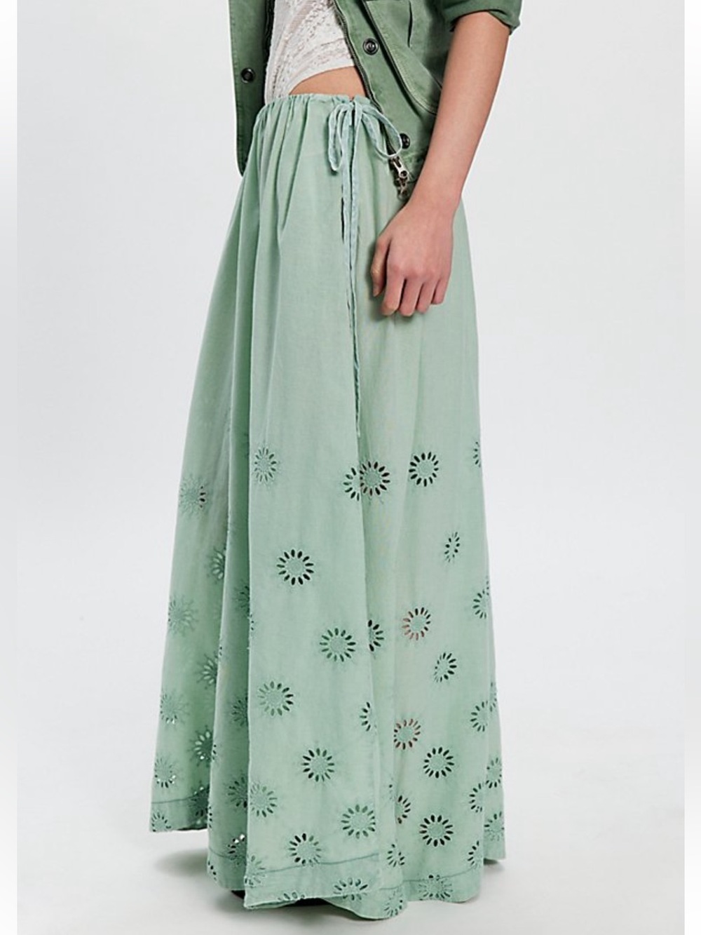 Free People Sweet Serenade Pull-On Wide-Leg Pants in Mermaids Tail NWT